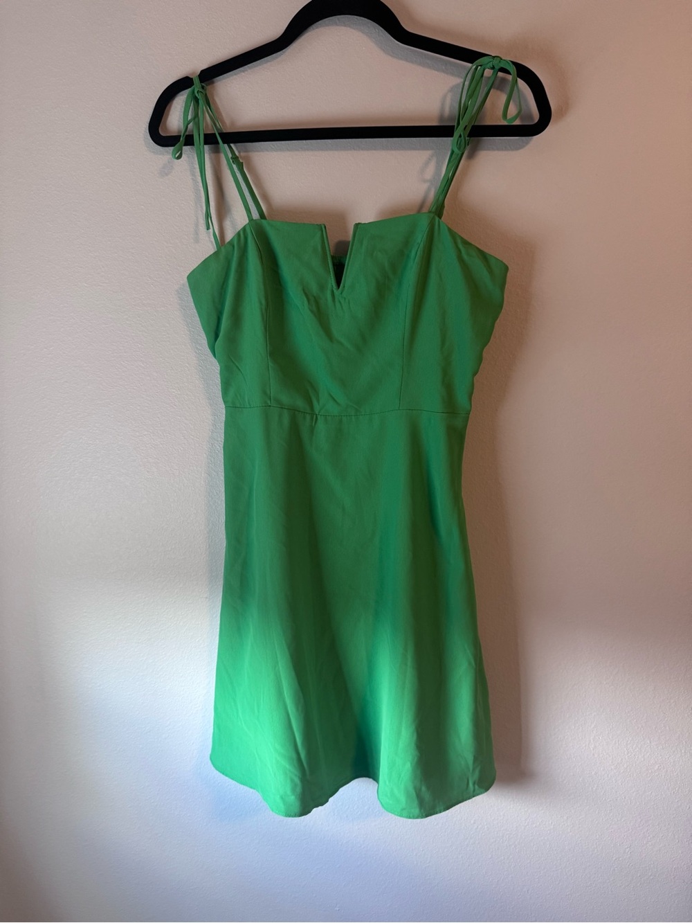 Green Tie-Shoulder Dress